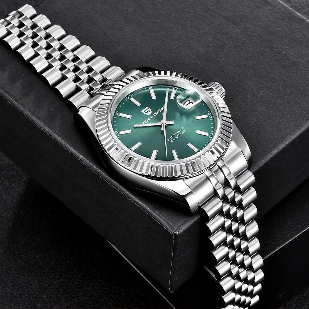 reloj-pagani-design-datejust-verde-fondo-negro-estudio