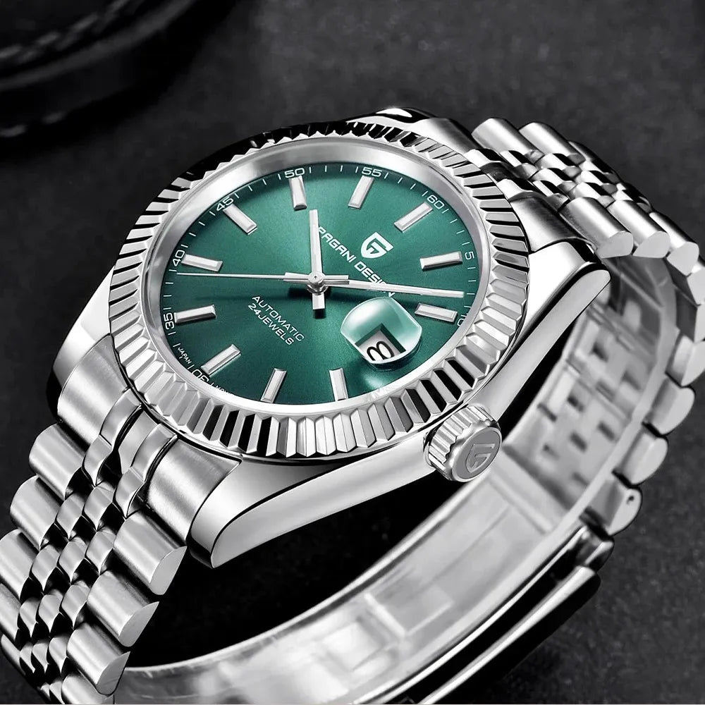 reloj-pagani-design-datejust-verde-angulo-lateral-brillo