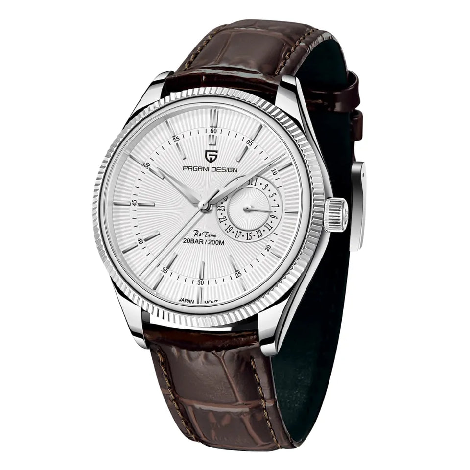 reloj-pagani-design-dauphine-blanco-correa-cuero-cafe-oficina