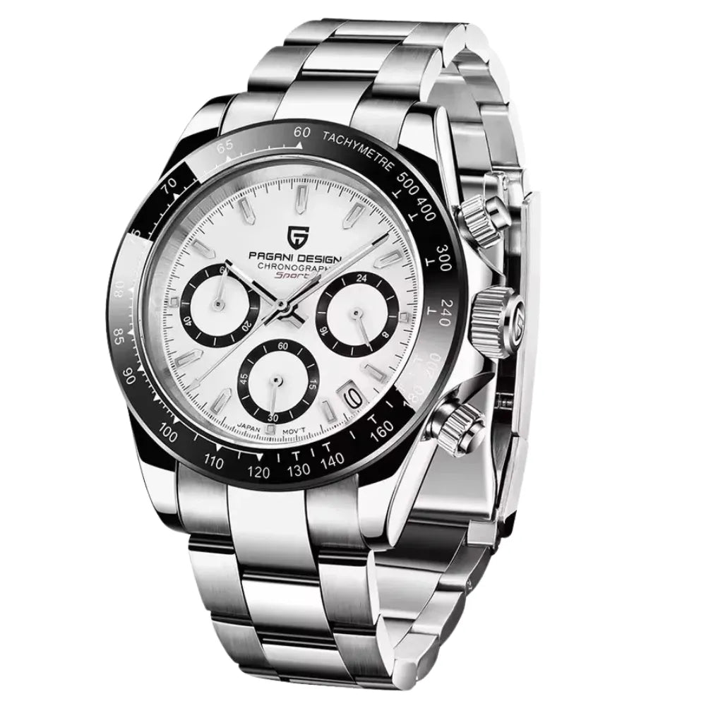 reloj-pagani-design-daytona-panda-esfera-blanca-acero-inoxidable