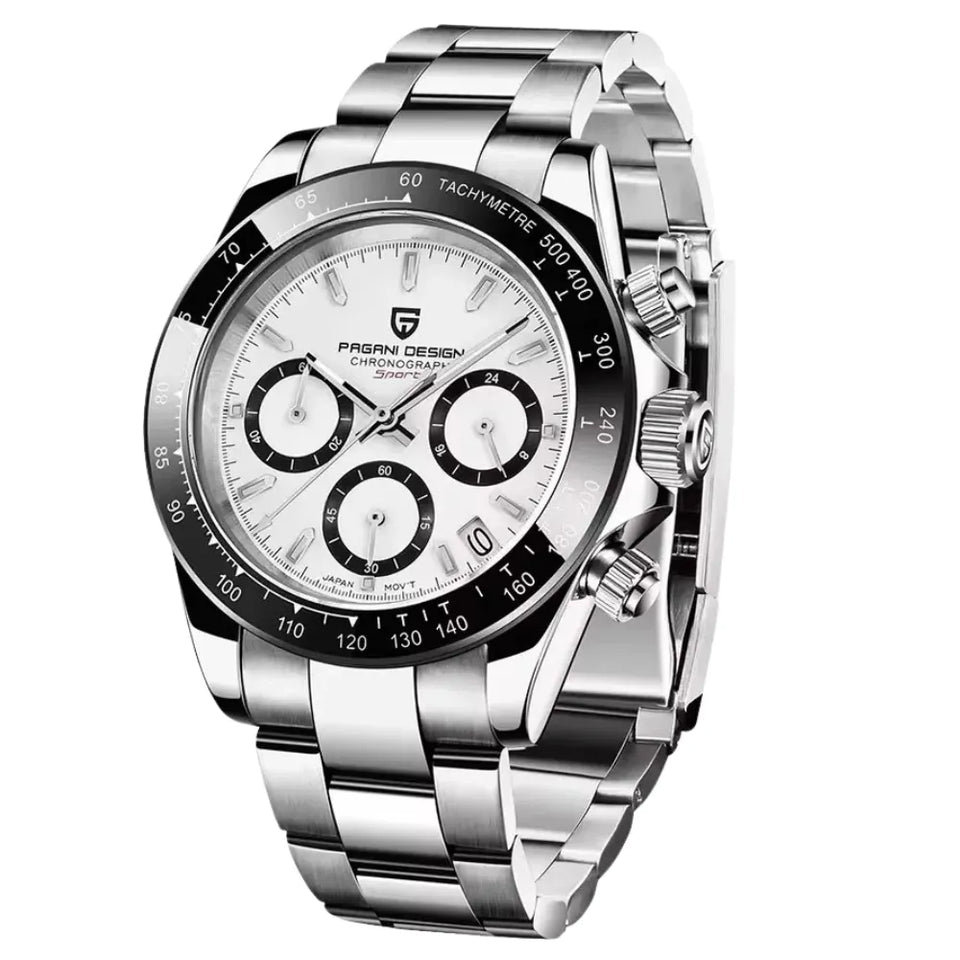 reloj-pagani-design-daytona-panda-esfera-blanca-acero-inoxidable