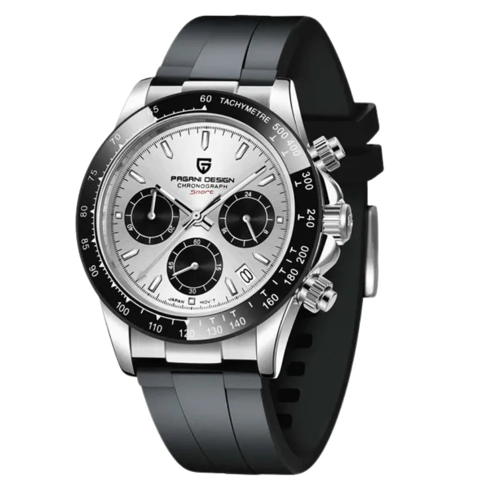 reloj-pagani-design-daytona-panda-dial-blanco-caucho-mexico