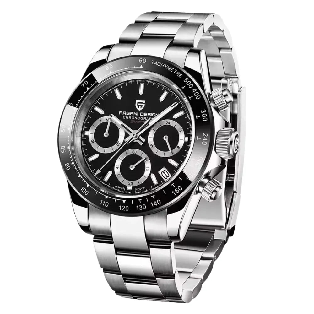 reloj-pagani-design-daytona-esfera-negra-agujas-plata-cronometro