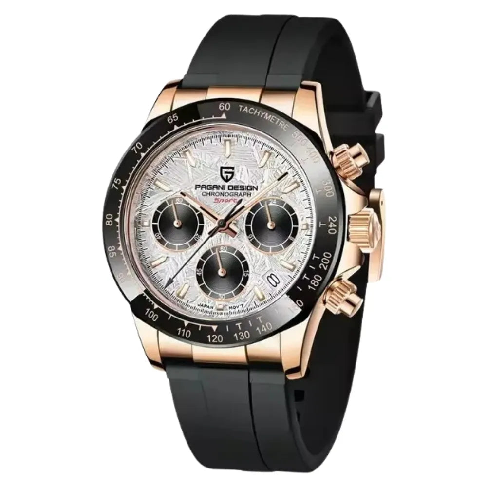 reloj-pagani-design-daytona-oro-rosa-blanco-caucho-flexible