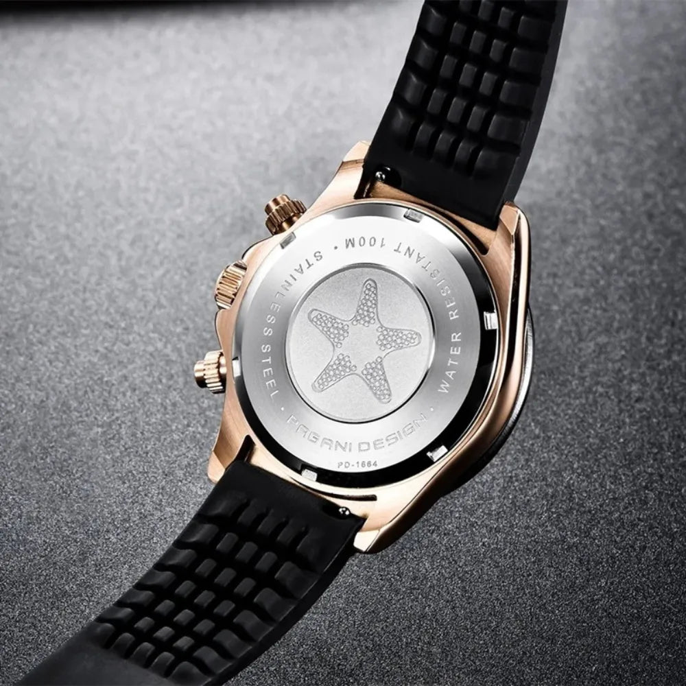 reloj-pagani-design-daytona-oro-rosa-blanco-caucho-flexible