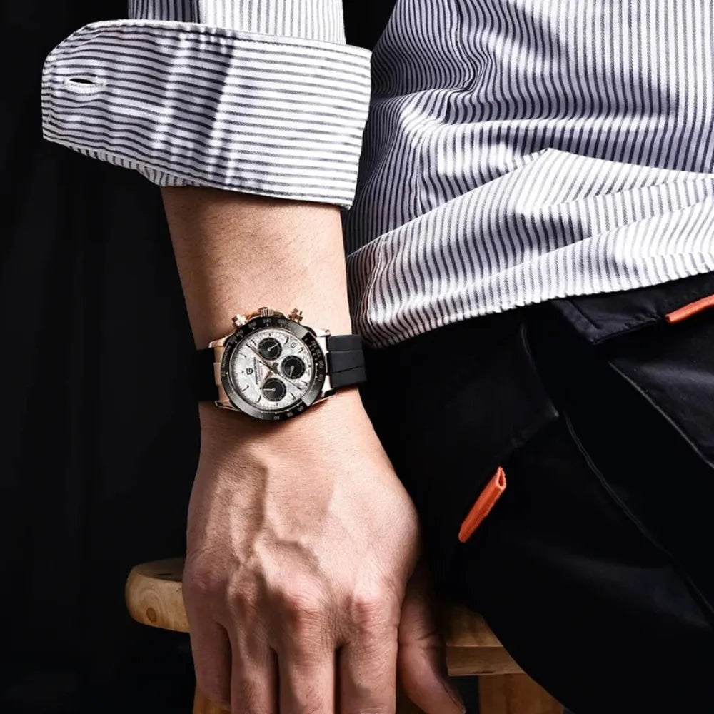 reloj-pagani-design-daytona-en-muñeca-hombre-estilo-panda-caucho