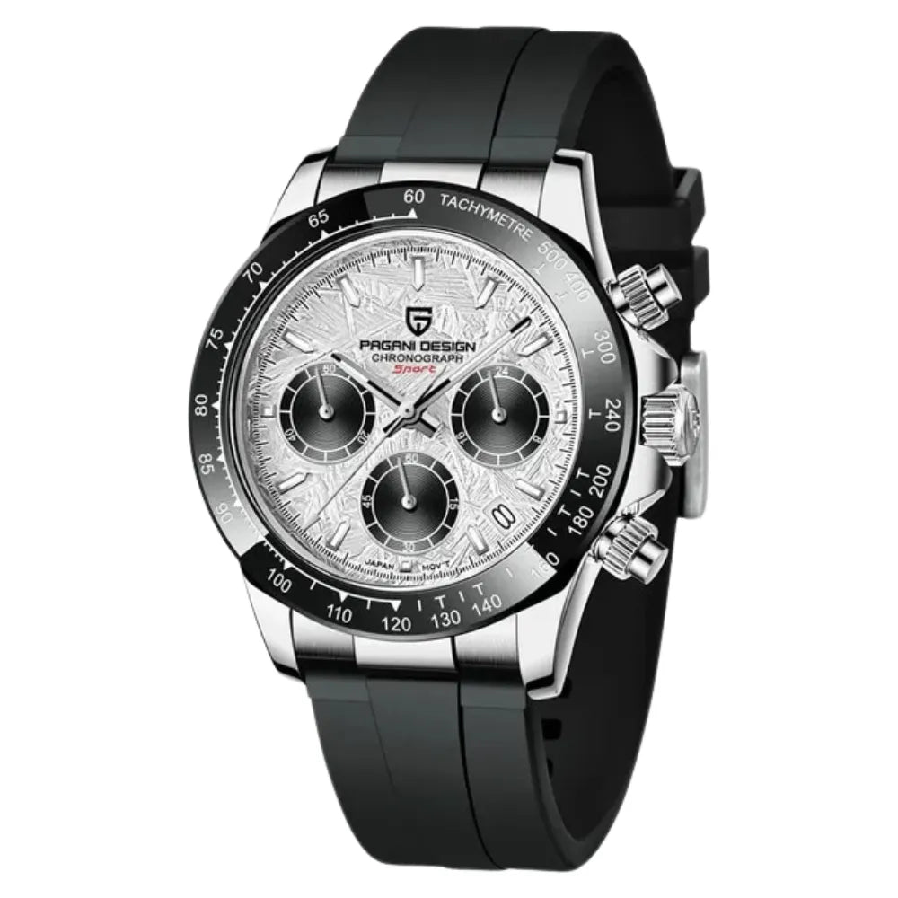 reloj-pagani-design-daytona-panda-correa-caucho-negro-casual