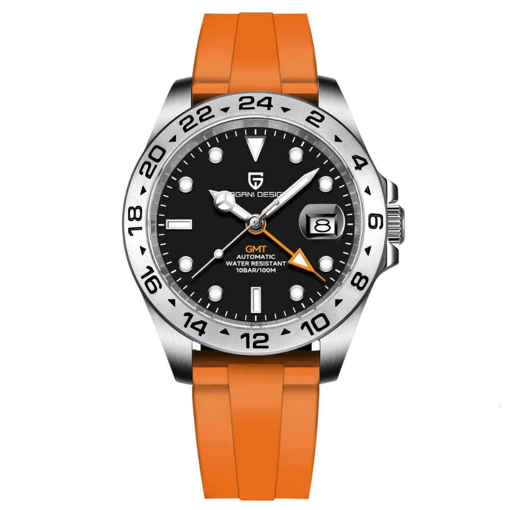 reloj-pagani-design-explorer-ii-negro-correa-goma-naranja-verano