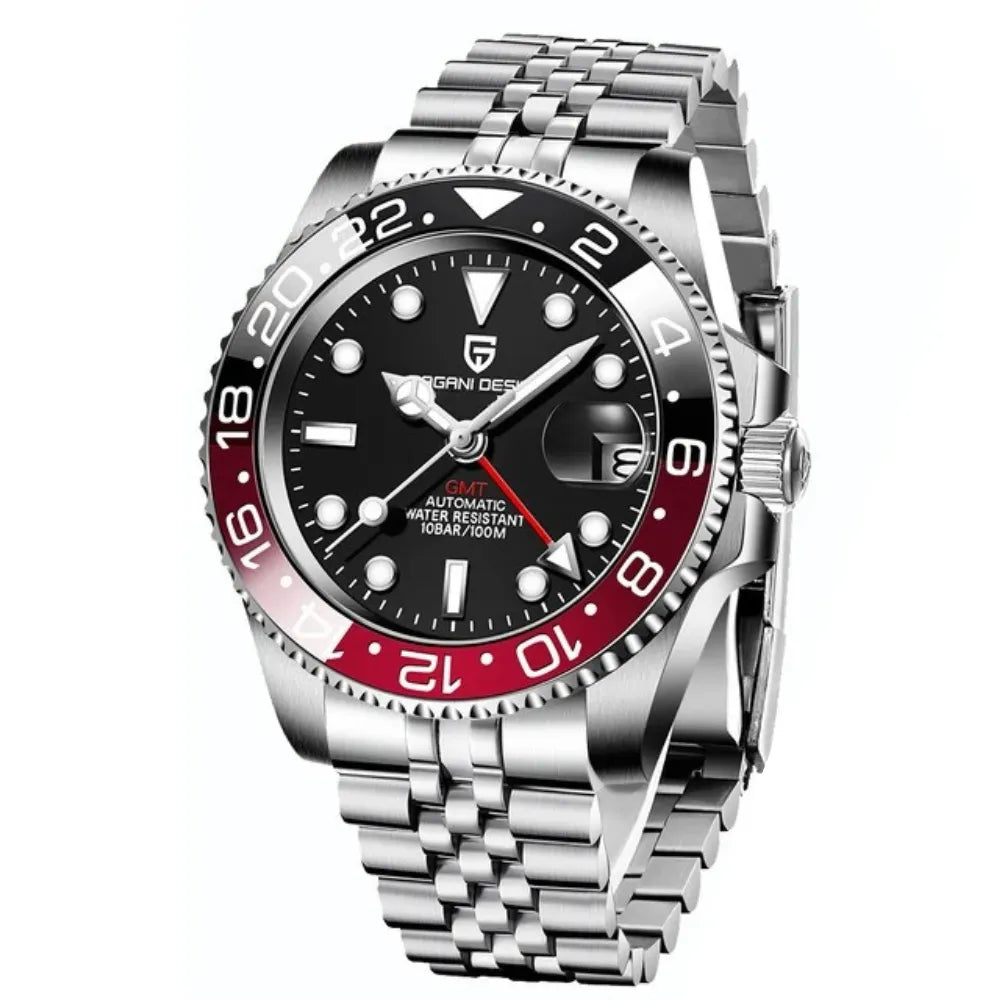 reloj-pagani-design-gmt-master-coke-rojo-negro-jubilee-acero