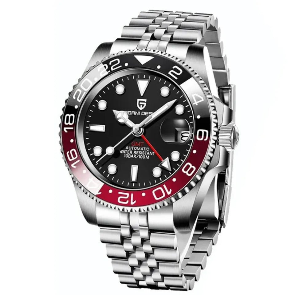 reloj-pagani-design-gmt-master-coke-rojo-negro-jubilee-acero