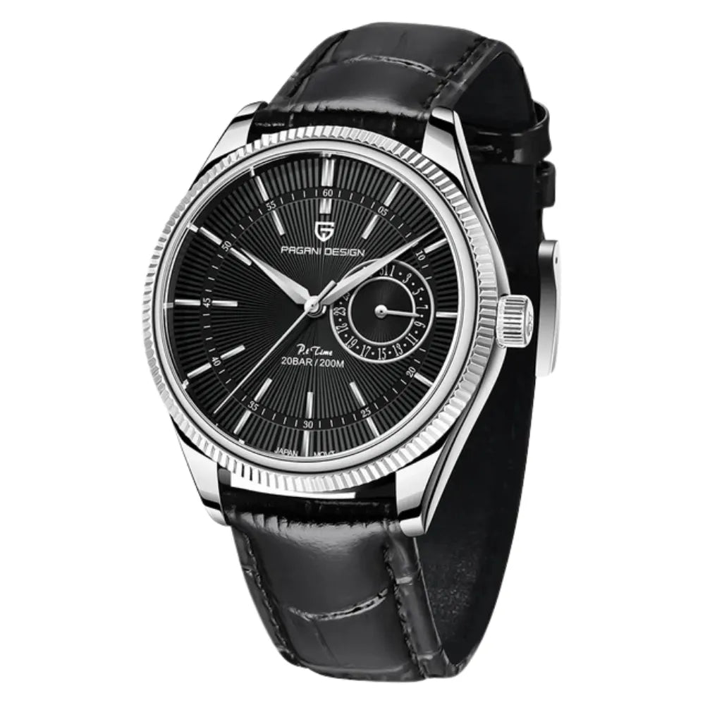 reloj-pagani-design-heritage-negro-acero-inoxidable-correa-cuero-negra