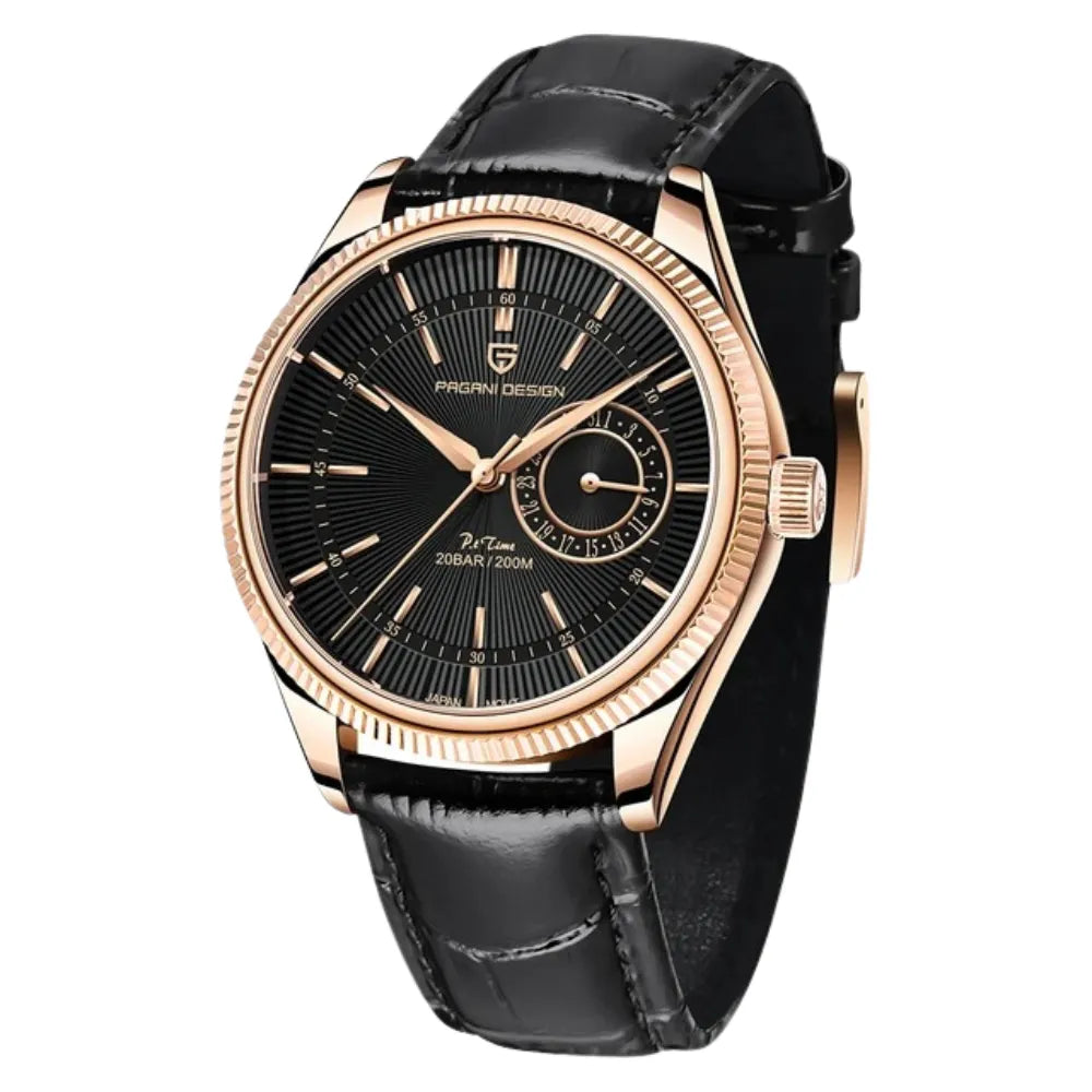 reloj-pagani-design-heritage-oro-rosa-negro-lujo-ejecutivo-hombre