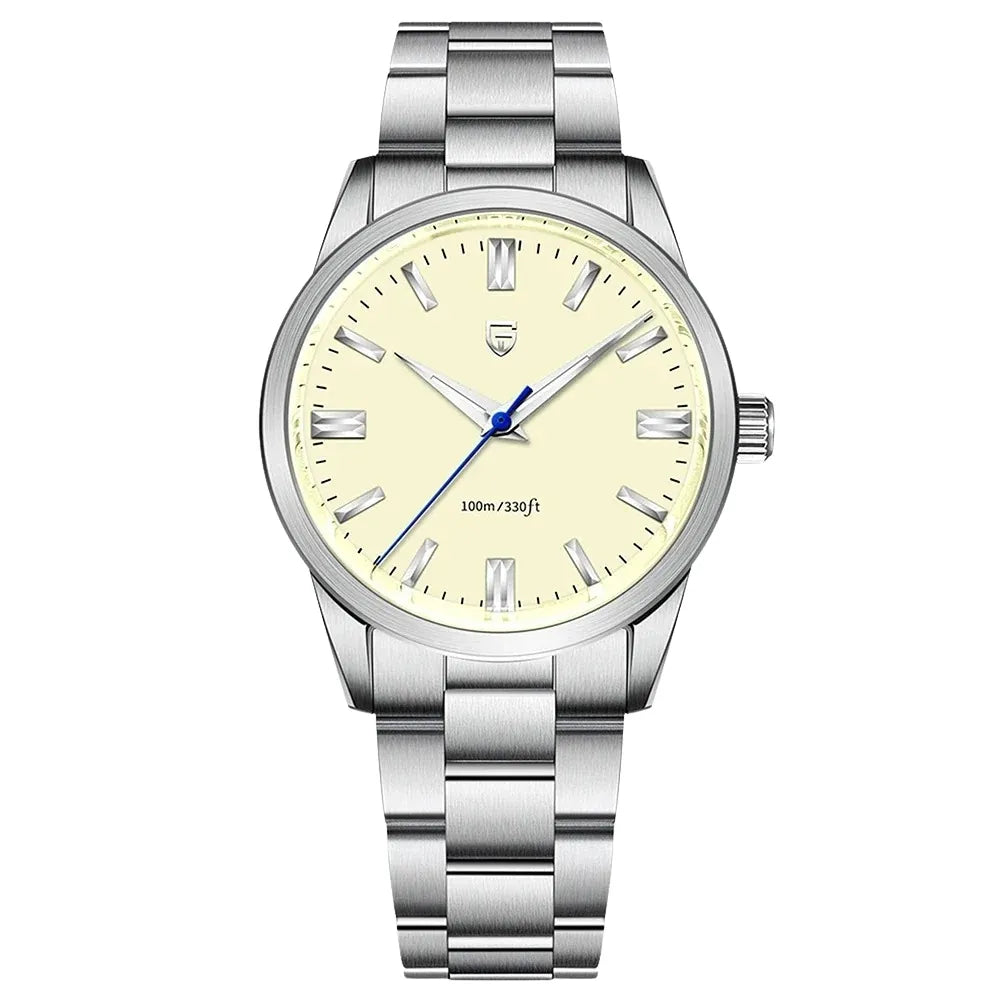 reloj-pagani-design-minimal-crema-amarillo-palido-dial-limpio-clasico