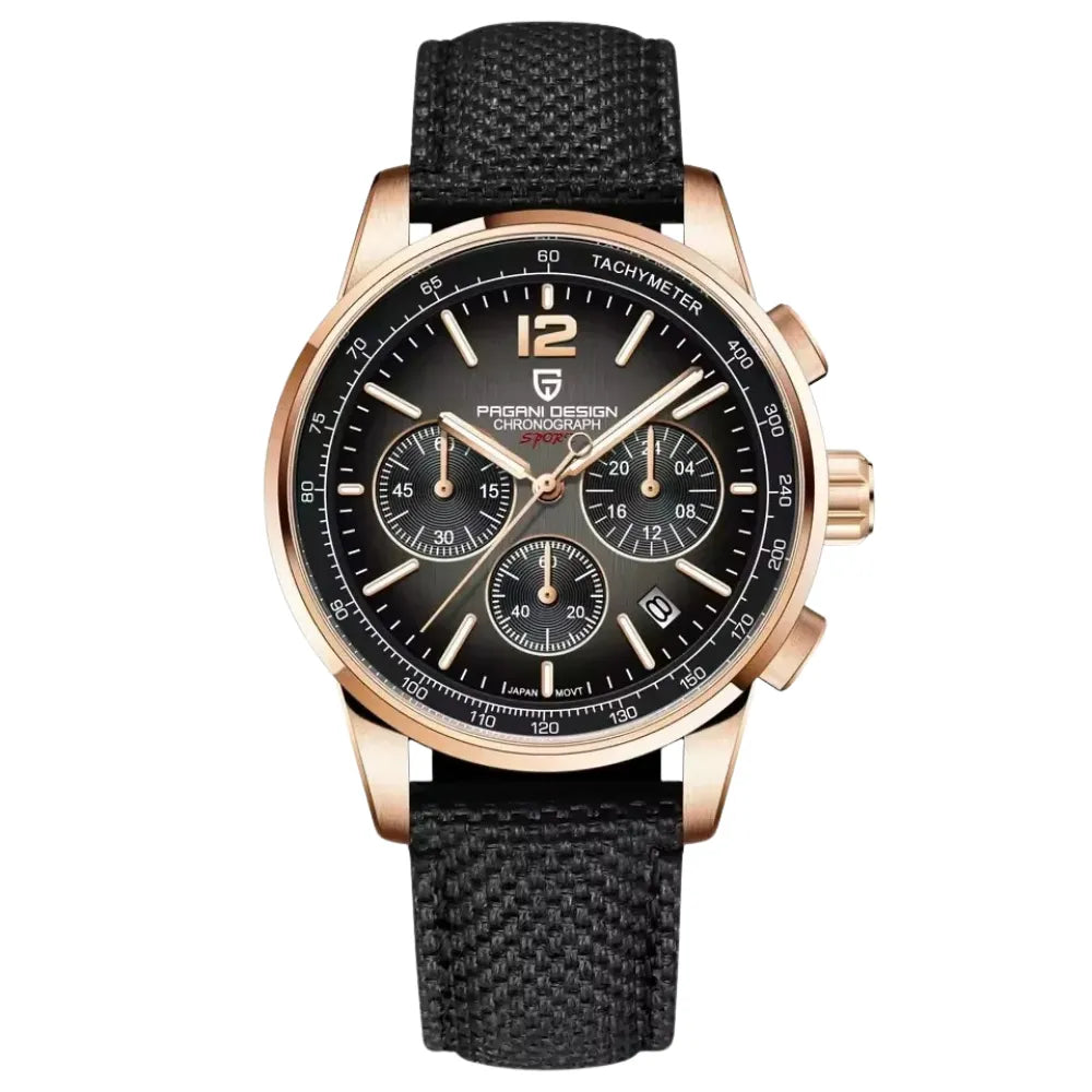 reloj-pagani-design-pilot-oro-rosa-negro-estilo-militar-lujo