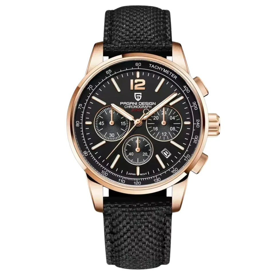 reloj-pagani-design-pilot-oro-rosa-negro-estilo-militar-lujo