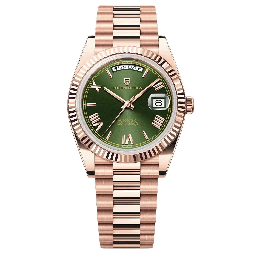 reloj-pagani-design-president-2-rose-gold-verde-dial-romano-lujo