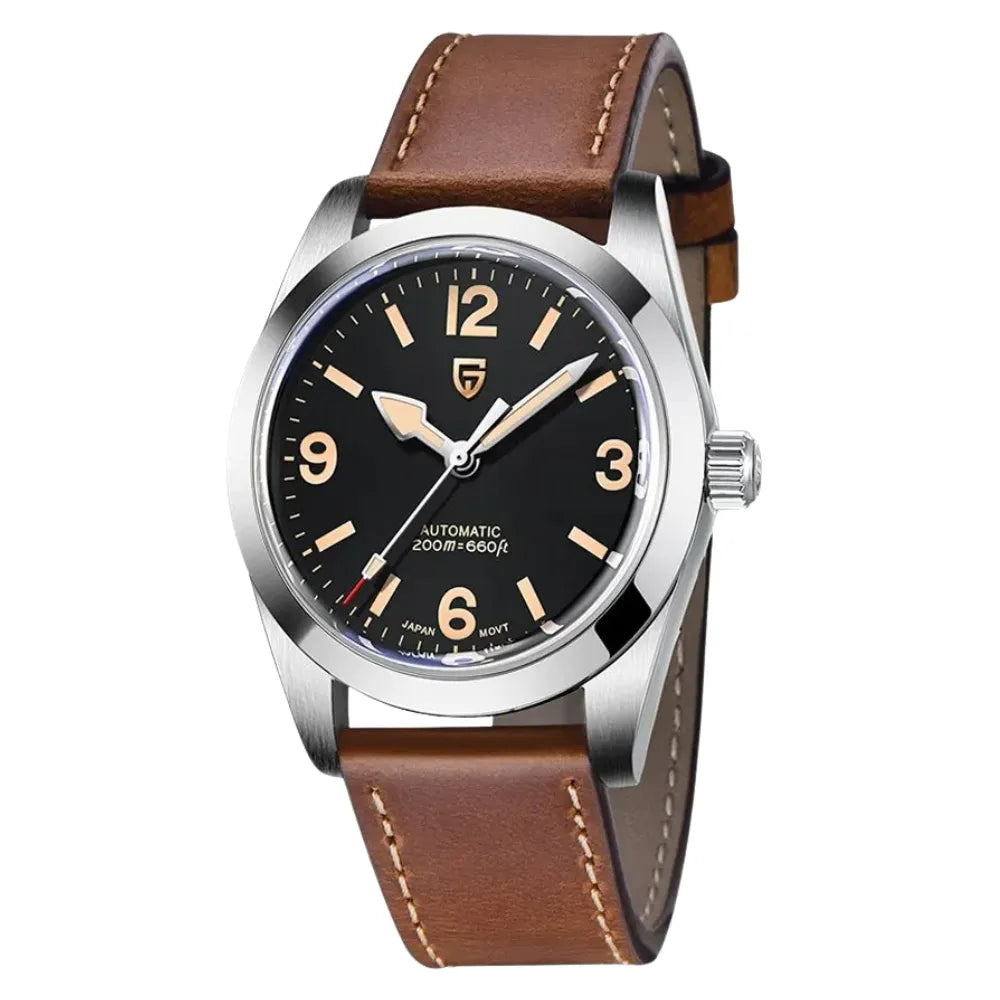 reloj-pagani-design-ranger-negro-correa-piel-cafe-vintage-campo