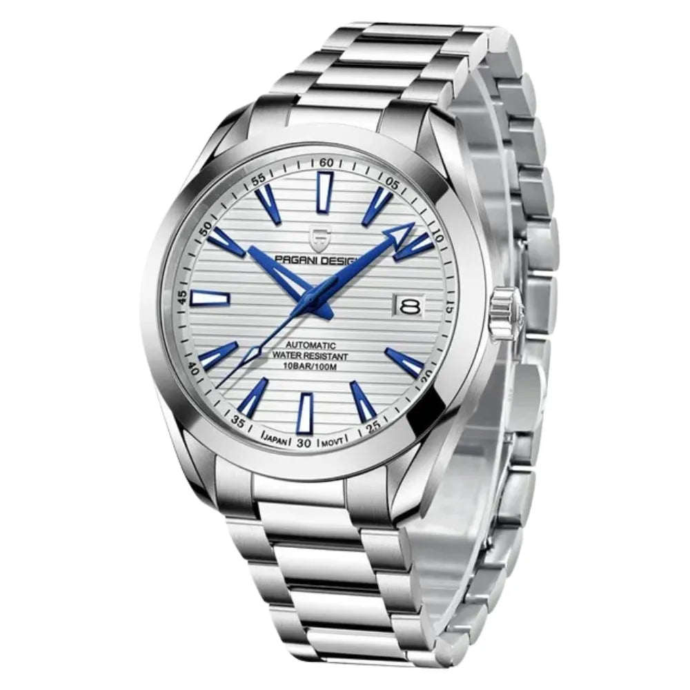reloj-pagani-design-seamaster-aqua-terra-blanco-plata-minimalista