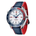 reloj-pagani-design-seamaster-blanco-bisel-azul-rojo-correa-hibrida