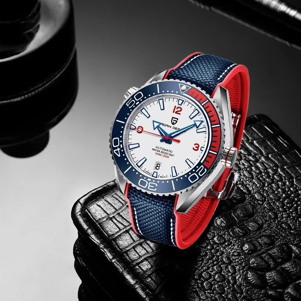 reloj-pagani-design-seamaster-foto-bodegon-lujo-fondo-negro