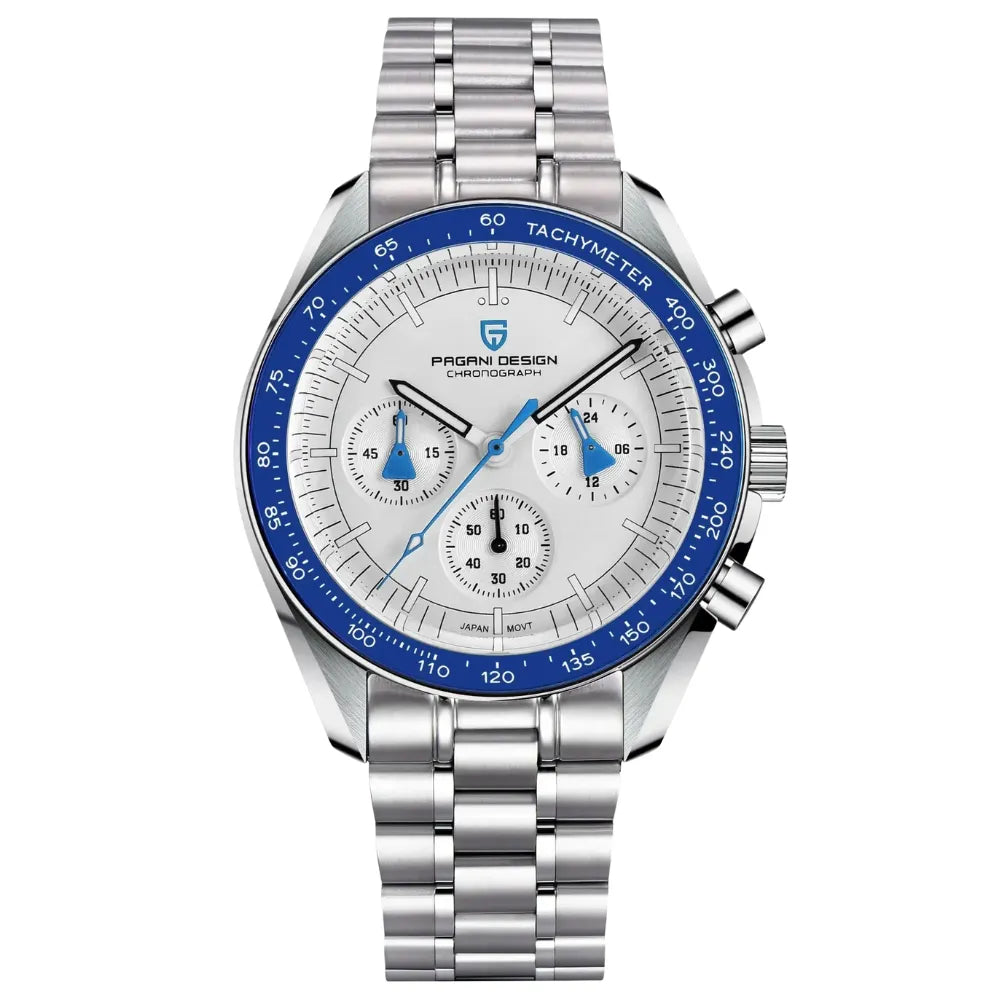 reloj-pagani-design-speedmaster-moonwatch-professional-blanco-azul-brazalete-acero