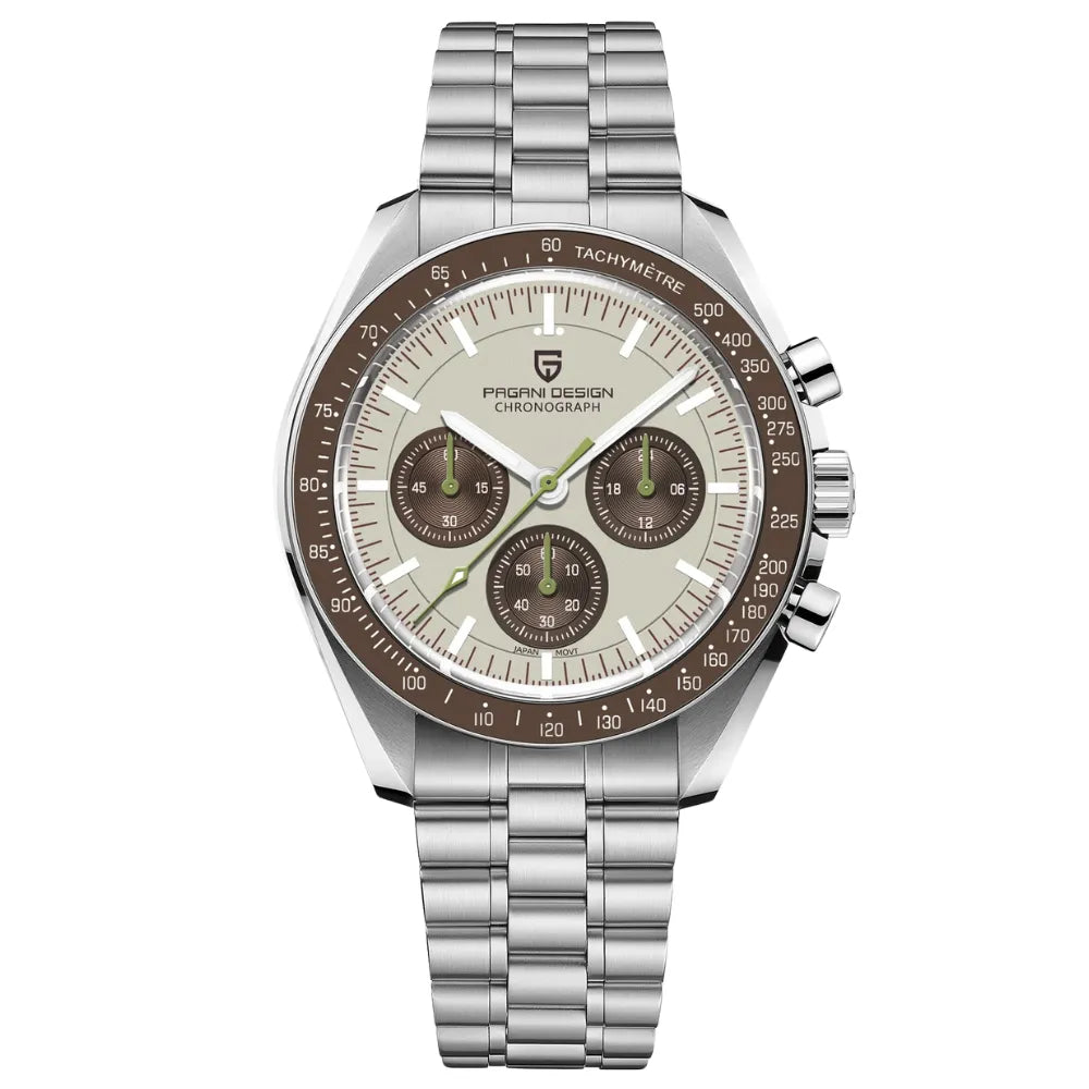 reloj-pagani-design-speedmaster-moonwatch-professional-cafe-tropical-dial-marron