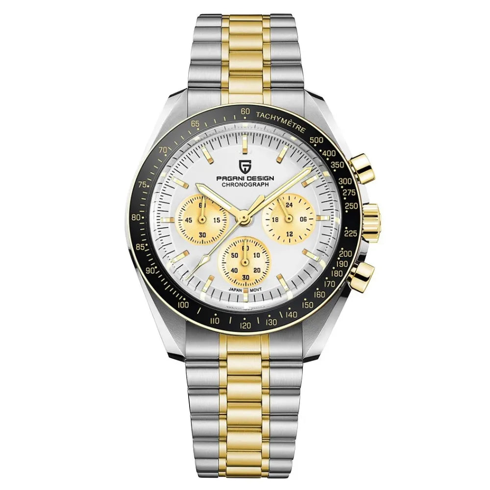 reloj-pagani-design-speedmaster-moonwatch-professional-bicolor-oro-amarillo-blanco
