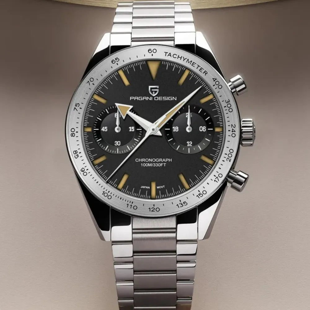 reloj-pagani-design-speedmaster-primer-plano-bisel-taquimetro-acero