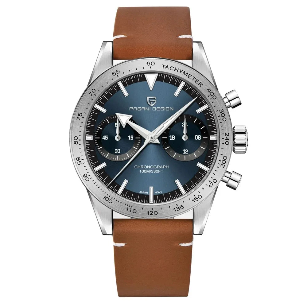 reloj-pagani-design-speedmaster-azul-correa-piel-cafe-elegante