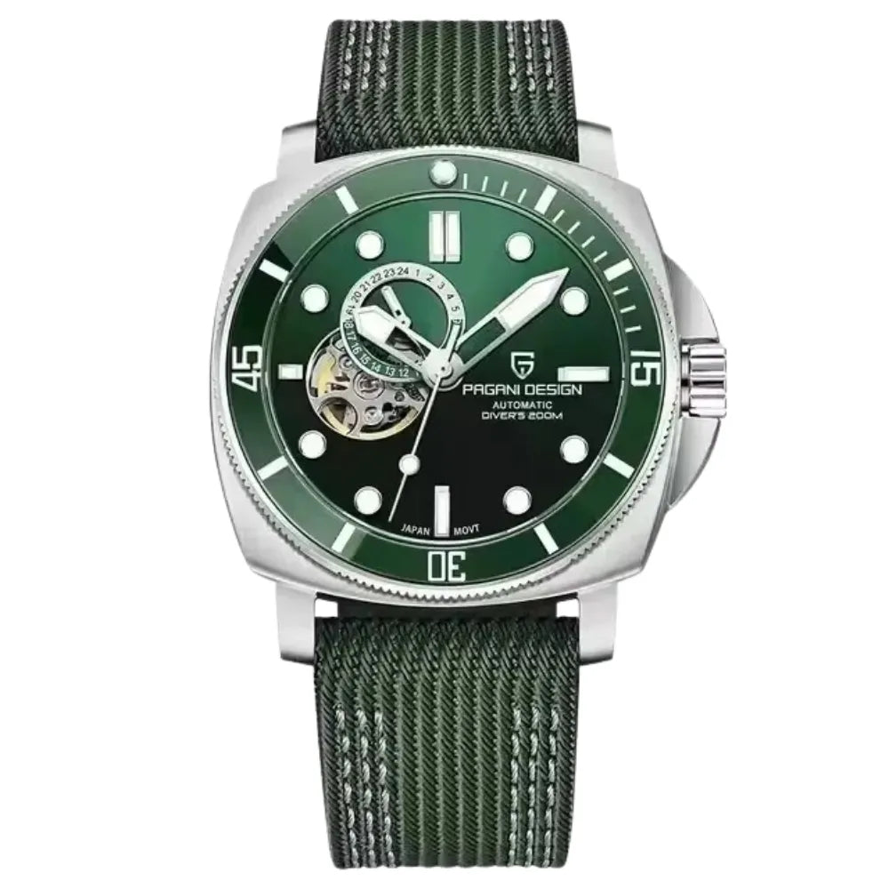 reloj-pagani-design-stealth-verde-oliva-correa-lona-estilo-militar