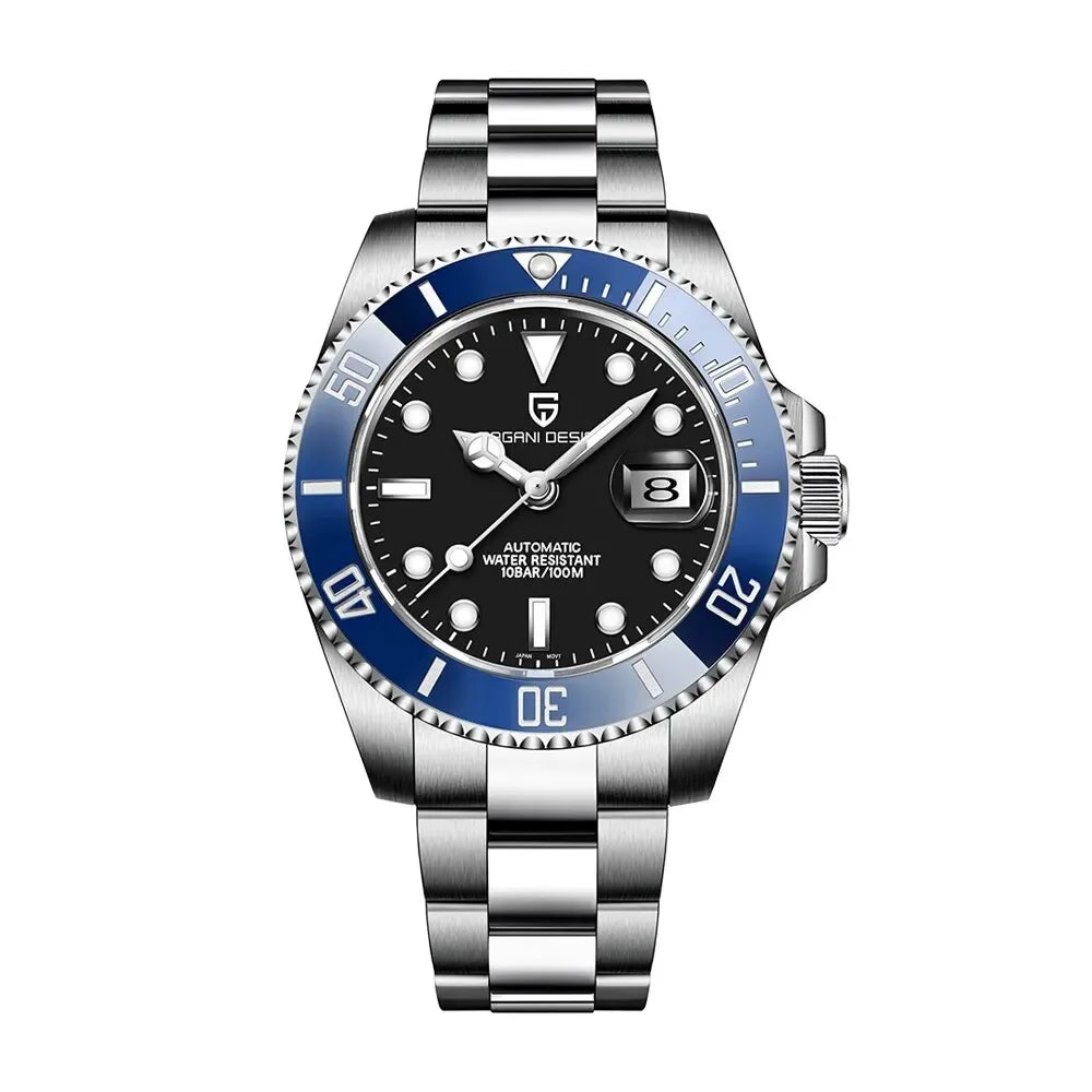 reloj-pagani-design-submariner-automatico-bisel-azul-esfera-negra