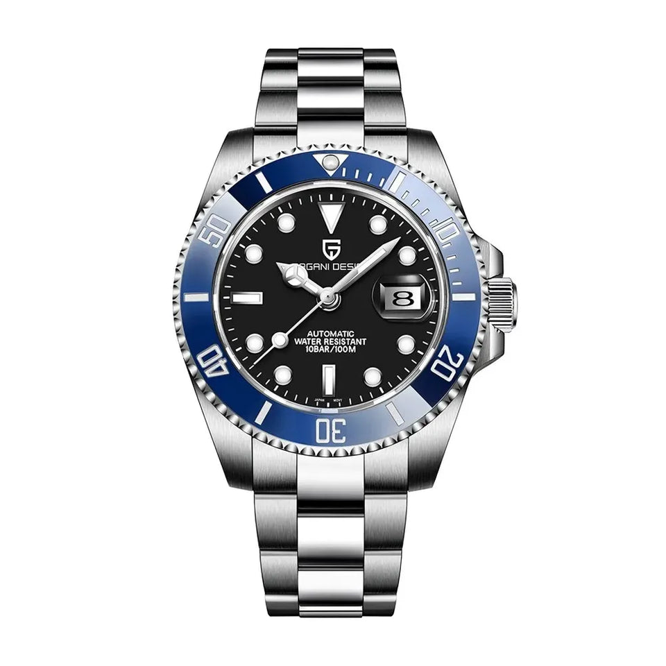 reloj-pagani-design-submariner-automatico-bisel-azul-esfera-negra